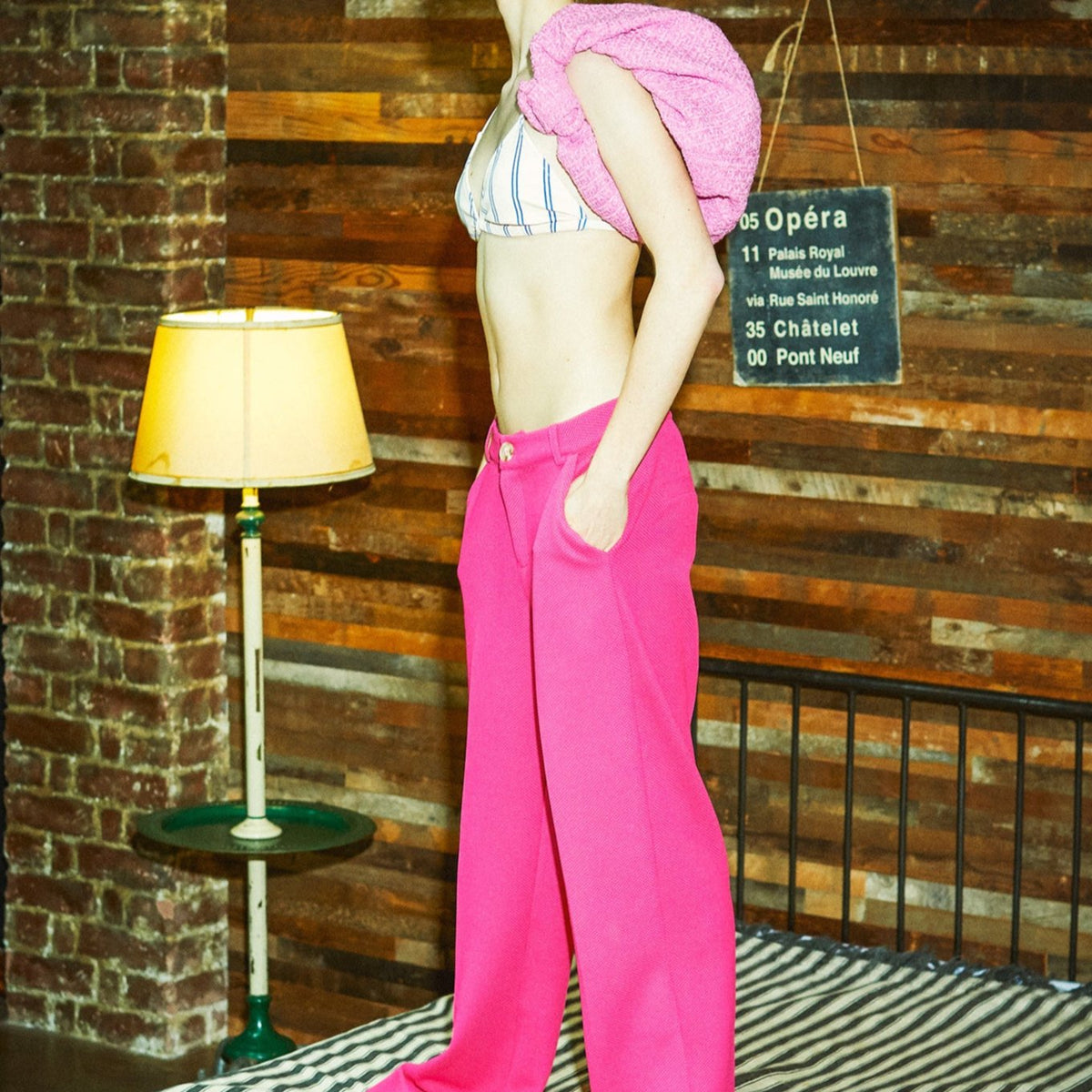 croissant summer tweed bag