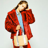 boxy tote raffia