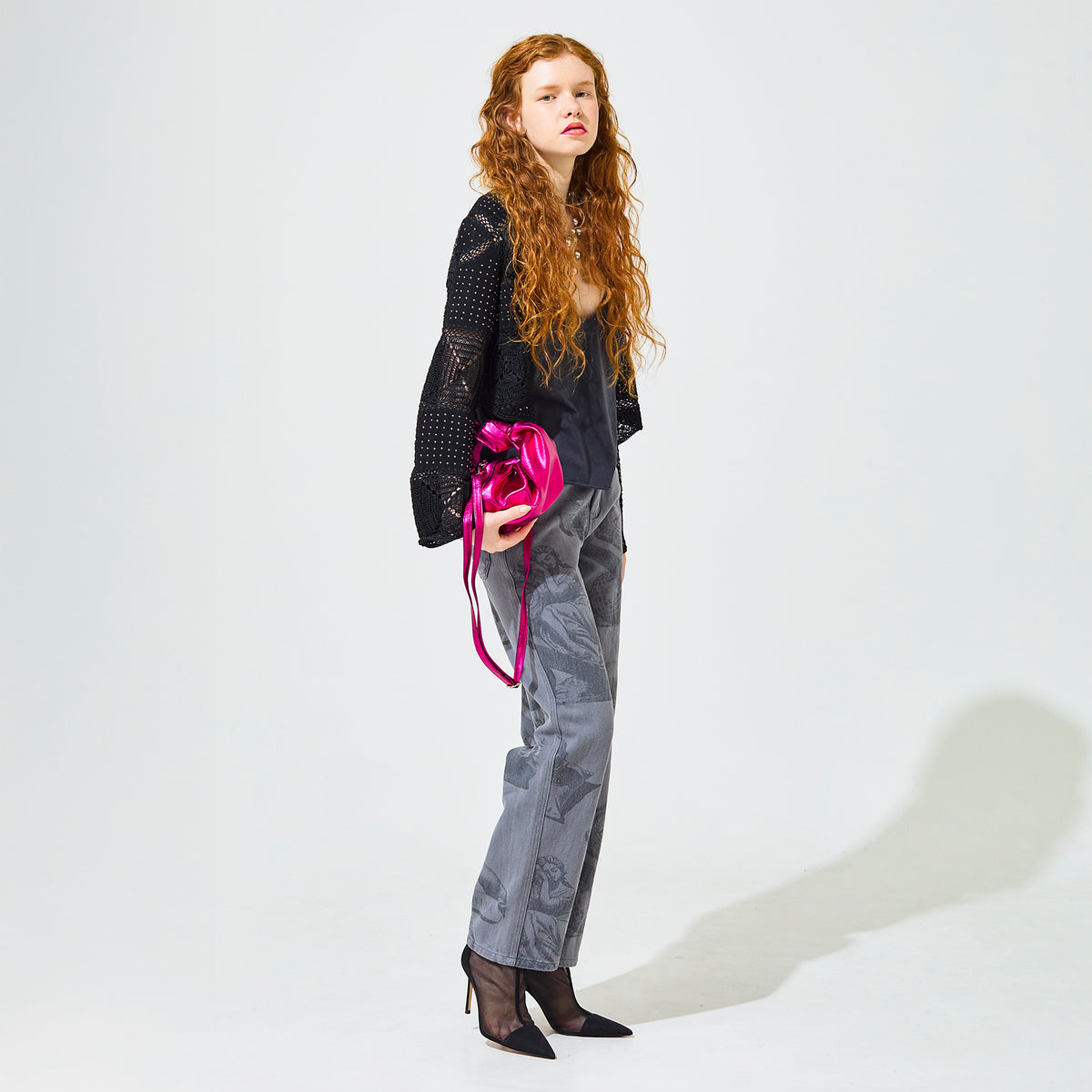 croissant shoulder leather mini