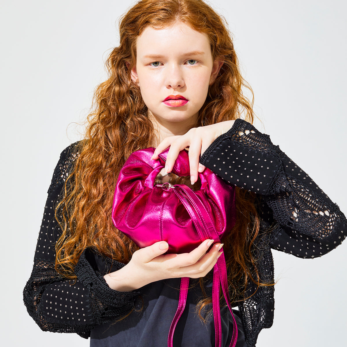 croissant shoulder leather mini