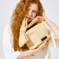 ribbon pouch raffia