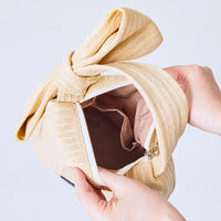 ribbon pouch raffia