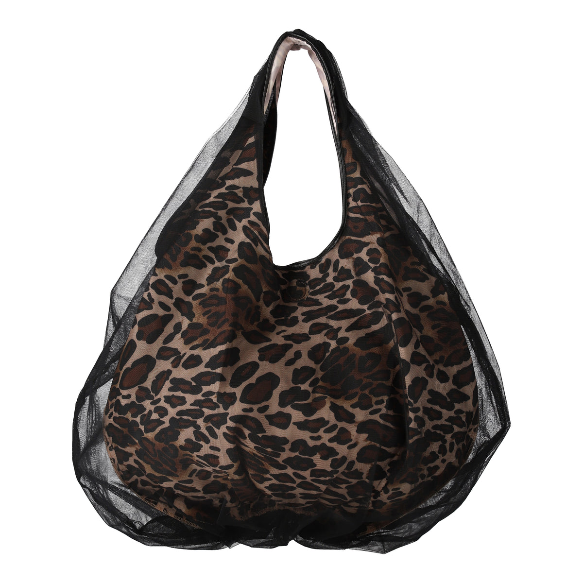 balloon tulle leopard bag